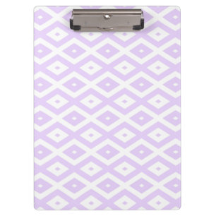 Lilac-lila-weißes Diamantmuster Klemmbrett