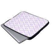 Lilac-lila-weißes Diamantmuster Laptopschutzhülle (Vorne Knopf)