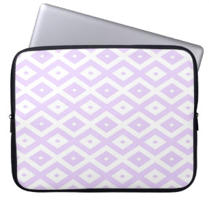 Lilac-lila-weißes Diamantmuster Laptopschutzhülle