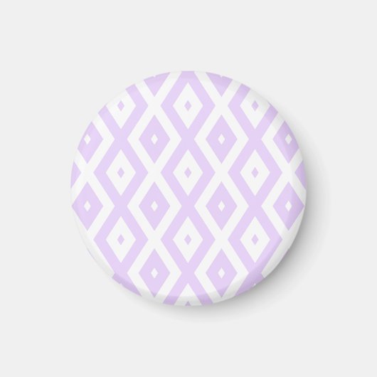 Lilac-lila-weißes Diamantmuster Magnet (Vorne)