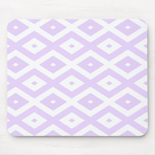 Lilac-lila-weißes Diamantmuster Mousepad (Vorne)
