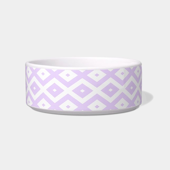 Lilac-lila-weißes Diamantmuster Napf (Vorderseite)