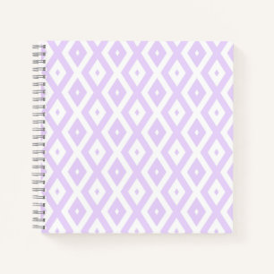Lilac-lila-weißes Diamantmuster Notizblock