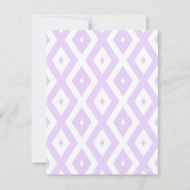 Lilac-lila-weißes Diamantmuster RSVP Karte