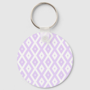 Lilac-lila-weißes Diamantmuster Schlüsselanhänger
