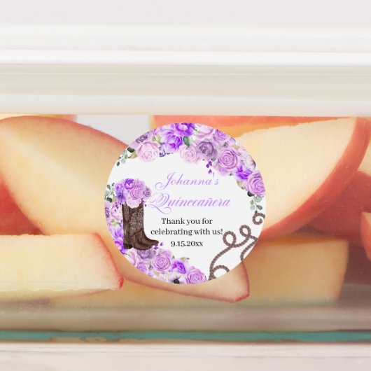 Lilac Lila Western Charro Quinceanera Etiketten (Befestigt)