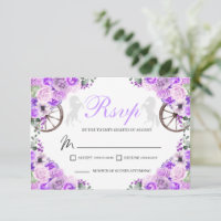 Lilac Lila Western Quinceanera RSVP Card