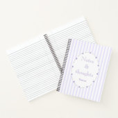 Lilac Lila White Coquette Ästhetik Monogramm Notizblock (Innenseite)