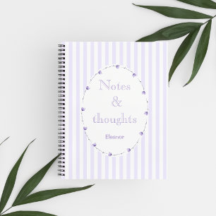 Lilac Lila White Coquette Ästhetik Monogramm Notizblock