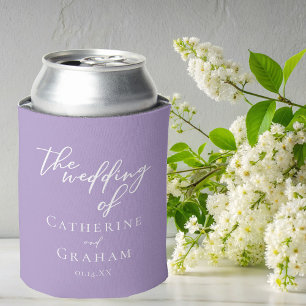 Lilac Lila White Personalisiert Wedding Dosenkühler