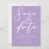 Lilac Lila White Typografy Save The Date (Vorderseite)