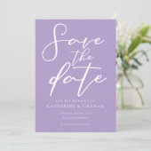 Lilac Lila White Typografy Save The Date (Stehend Vorderseite)
