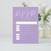 Lilac Lila White Vertical Wedding RSVP Karte (Stehend Vorderseite)