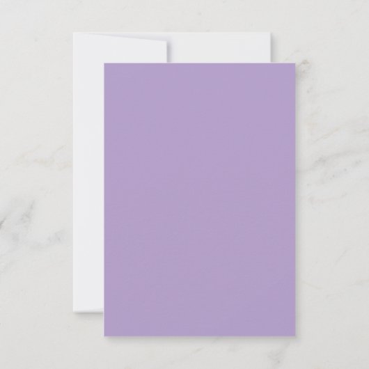 Lilac Lila White Vertical Wedding RSVP Karte (Rückseite)