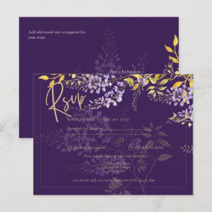 Lilac Lila Wisteria Gold Wedding Einladung UAWG Postkarte