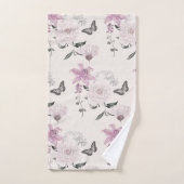 Lilac Lilies Elegantes Botanisches Badetuch Set (Handtuch)