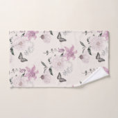 Lilac Lilies Elegantes Botanisches Badetuch Set (Handtuch)