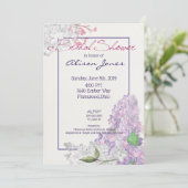 Lilac Loveliness Brautparty Einladung (Stehend Vorderseite)