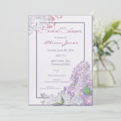 Lilac Loveliness Bridal Dusche Einladung (Stehend Vorderseite)