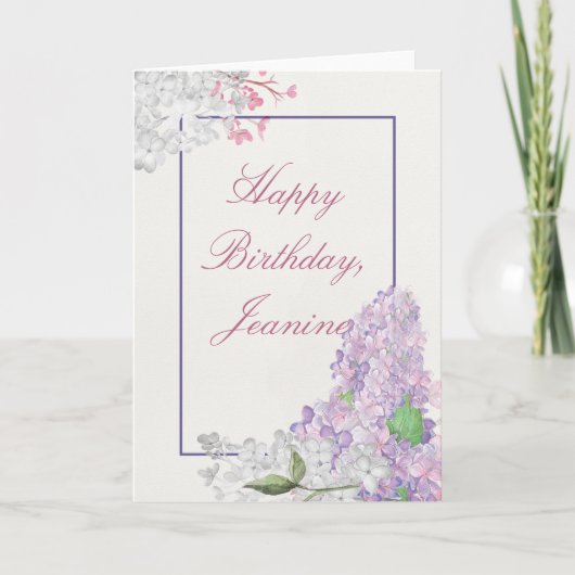 Lilac Loveliness Happy Birthday Karte (Vorderseite)
