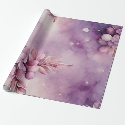 Lilac Lullaby: Winter's Gentle Watercolor Wonders Geschenkpapier (Ungerollt)