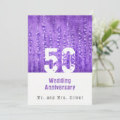 Lilac Lupines 50 Hochzeitstag Einladung (Stehend Vorderseite)