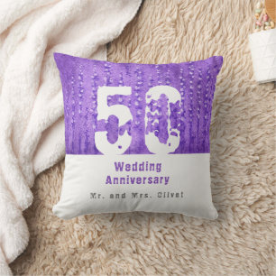 Lilac Lupines 50. Hochzeitstag Kissen