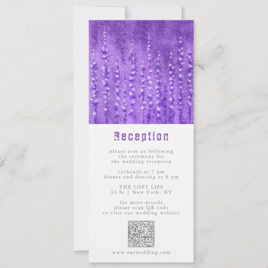 Lilac Lupines Wedding Reception Enclosure Card Einladung (Vorderseite)