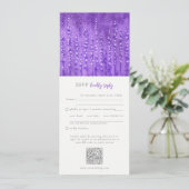 Lilac Lupines Wedding RSVP QR Code Einladung (Stehend Vorderseite)