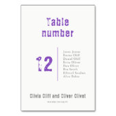 Lilac Lupines Wedding Tischnummer (Rückseite)