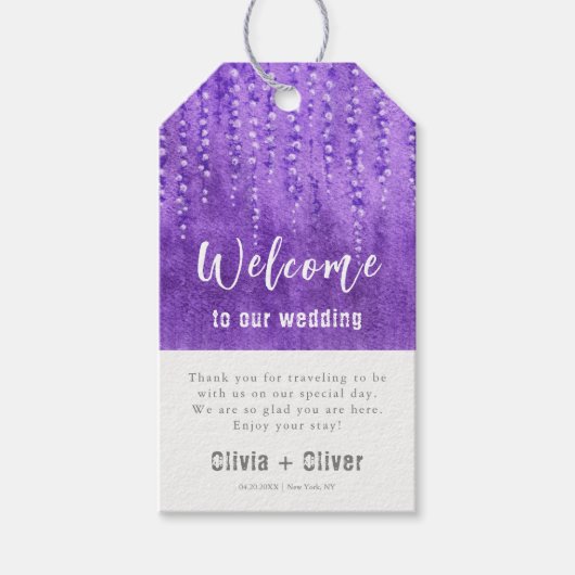 Lilac Lupines Wedding Welcome Geschenkanhänger (Vorderseite)