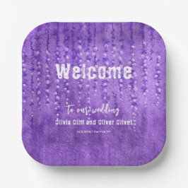 Lilac Lupines Wedding Welcome Pappteller