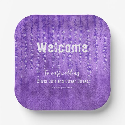 Lilac Lupines Wedding Welcome Pappteller (Vorderseite)