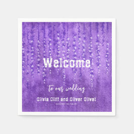 Lilac Lupines Wedding Welcome Serviette
