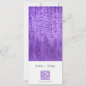 Lilac Lupines Wedding Wishing Well QR Code Einladung (Rückseite)