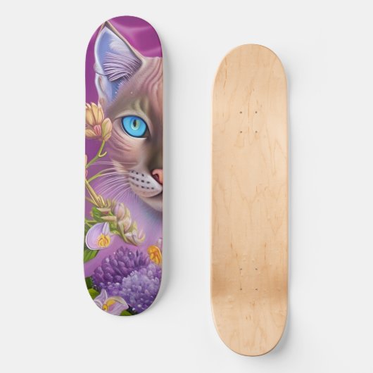 Lilac Lynx Point Siamese cat lila Skateboard (Vorderseite)