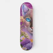 Lilac Lynx Point Siamese cat lila Skateboard (Vorderseite)