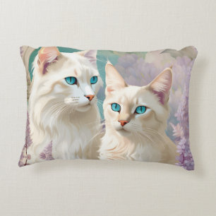 Lilac Lynx Point Siamese Portrait Art Dekokissen