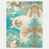 Lilac Lynx Point Siamese Portrait Art Fleecedecke (Vorderseite)