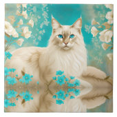 Lilac Lynx Point Siamese Portrait Art Fliese (Vorderseite)