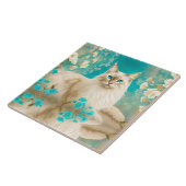 Lilac Lynx Point Siamese Portrait Art Fliese (Seite)