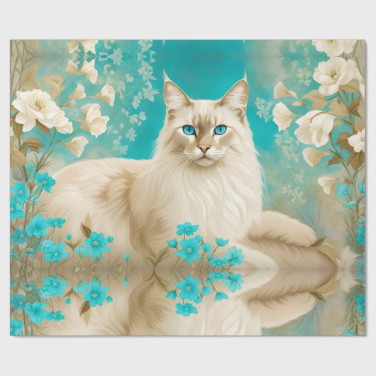 Lilac Lynx Point Siamese Portrait Art Geschenkpapier (Flach)