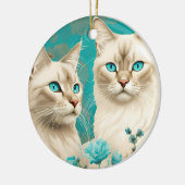 Lilac Lynx Point Siamese Portrait Art Keramik Ornament (Links)