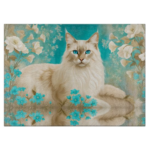 Lilac Lynx Point Siamese Portrait Art Schneidebrett (Vorderseite)