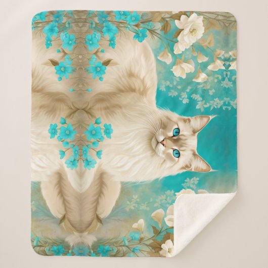 Lilac Lynx Point Siamese Portrait Art Sherpadecke (Vorderseite)