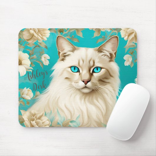 Lilac Lynx Point Siamese Portrait personalisiert Mousepad (Mit Mouse)