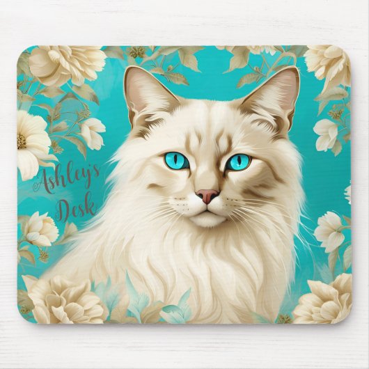 Lilac Lynx Point Siamese Portrait personalisiert Mousepad (Vorne)