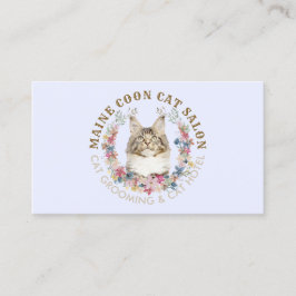 Lilac Maine Coon Cat Grooming Salon Pet Wellness-C Visitenkarte