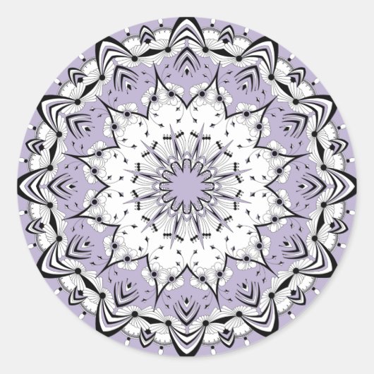 Lilac Mandala (Design 3) Stickers (Vorderseite)