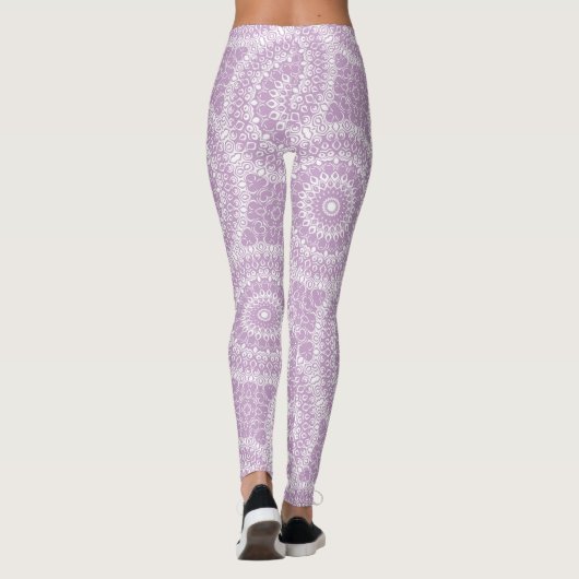 Lilac Mandala Geometric Pattern Leggings (Rückseite)